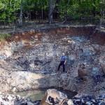 Dan inside a black quarry